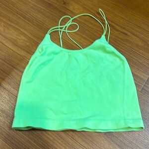 Lime green ribbed crop top